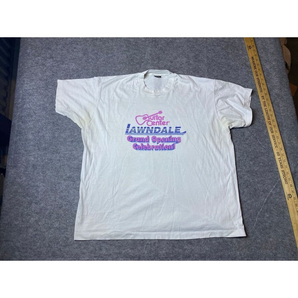 Vintage Guitar Center Shirt Mens 2XL White Lawndale Ibanez Tee (FLAWS)